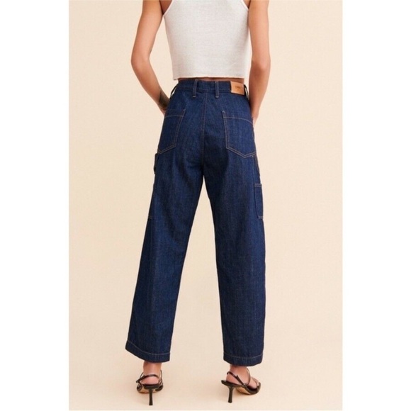 Edwin Bailee Worker Pant Cargo Utility High-Rise Jeans Size 24 Dark Wash - Picture 4 of 16